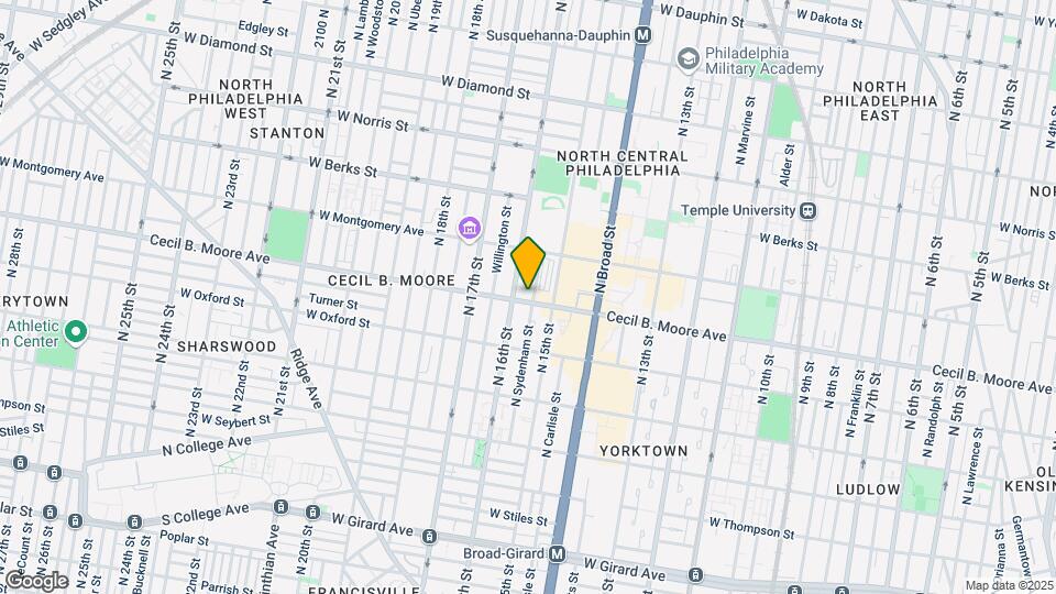 1521 Cecil B. Moore Ave Map and Location Details