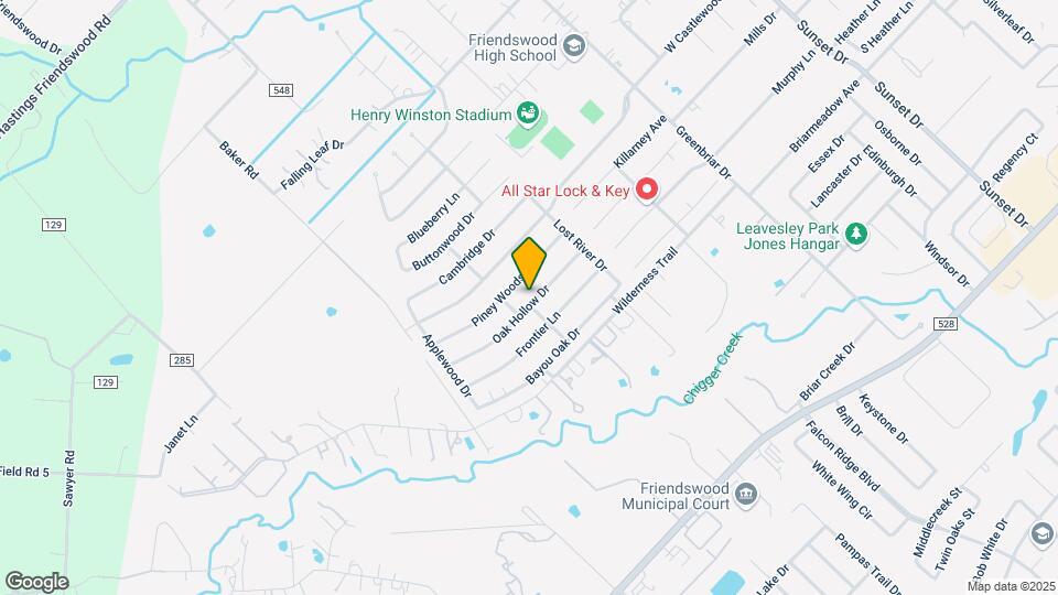 1309 Oak Hollow Dr Map and Location Details