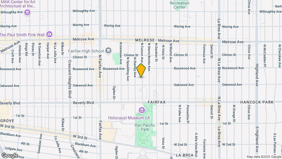 425 N Curson Ave Map and Location Details