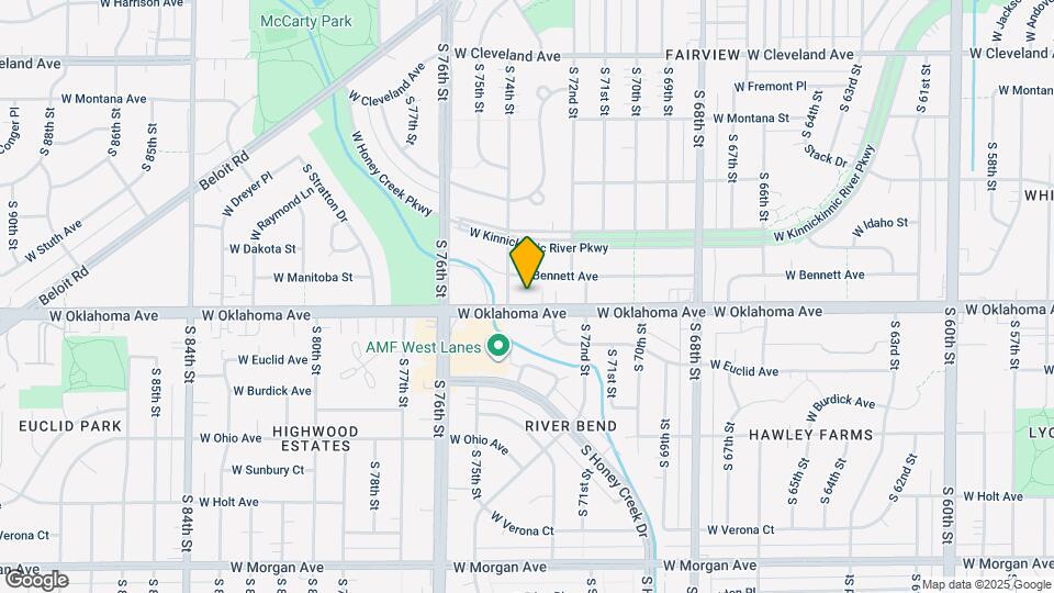 7314 W Oklahoma Ave, Unit 3 UPPER $1050 Mapa y Detalles de la Ubicación