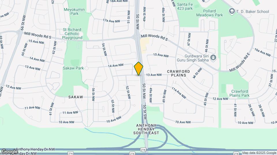 5009 13 Av NW Map and Location Details