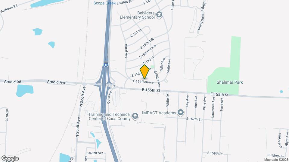 6206 E 154 Terrace Map and Location Details