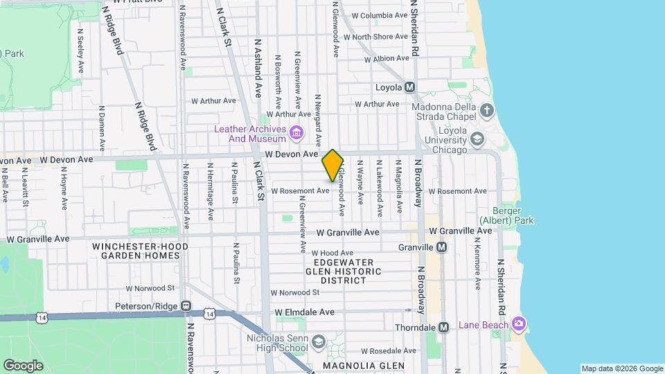 1417 W Rosemont Ave, Unit 1W Map and Location Details