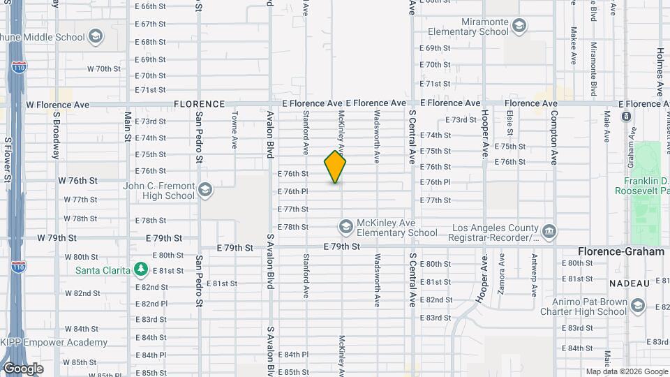 751 E 76th Pl Map and Location Details