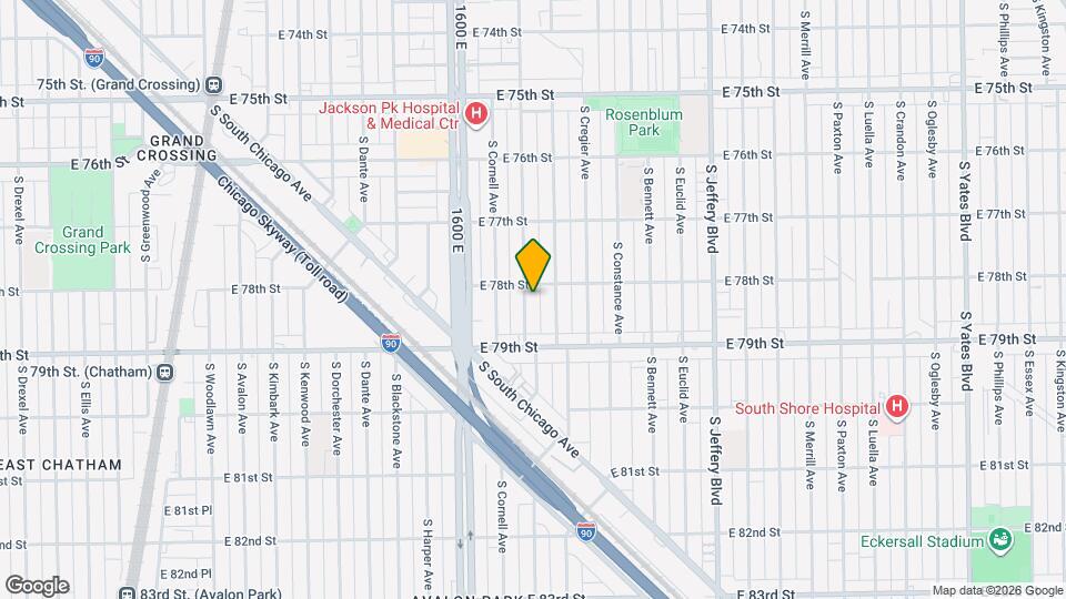 7813 S East End Ave Map and Location Details