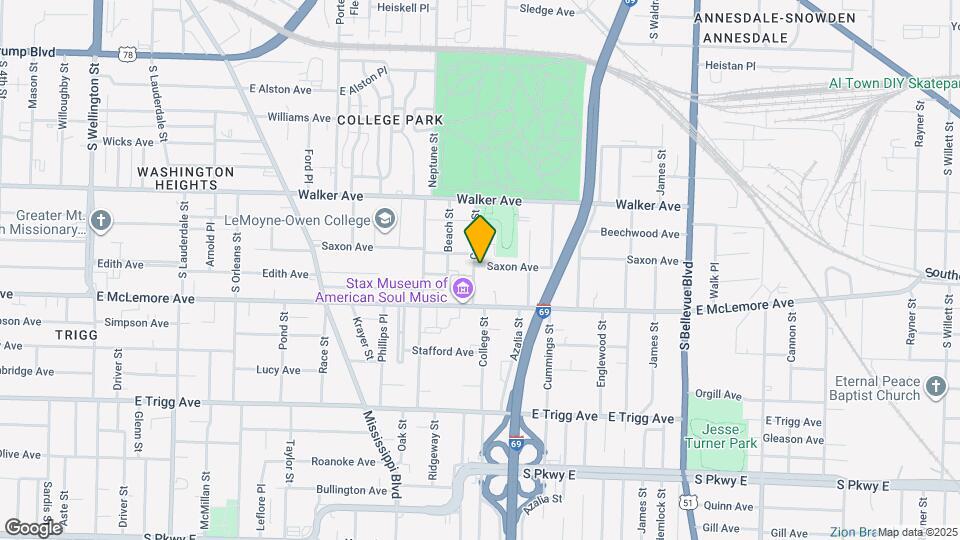 1102 College St Map and Location Details