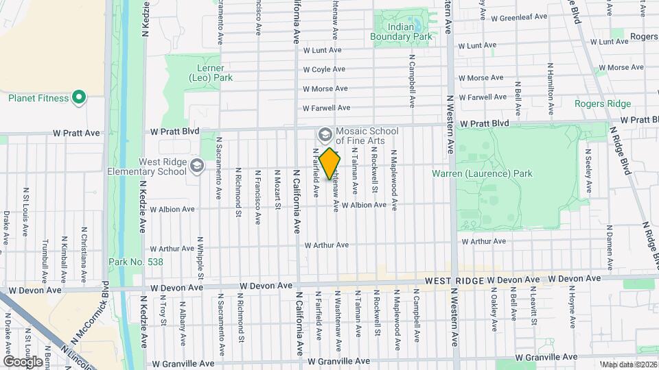 6630 N Washtenaw Ave Map and Location Details