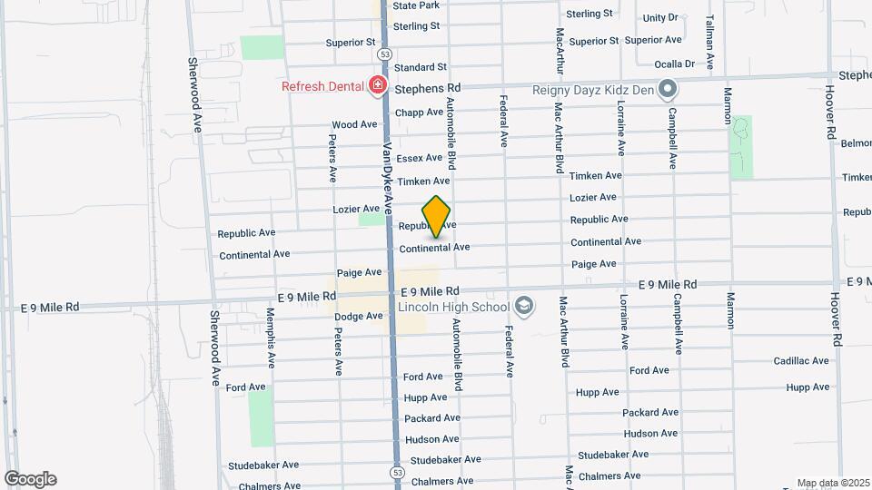 8103 Continental Ave Mapa y Detalles de la Ubicación
