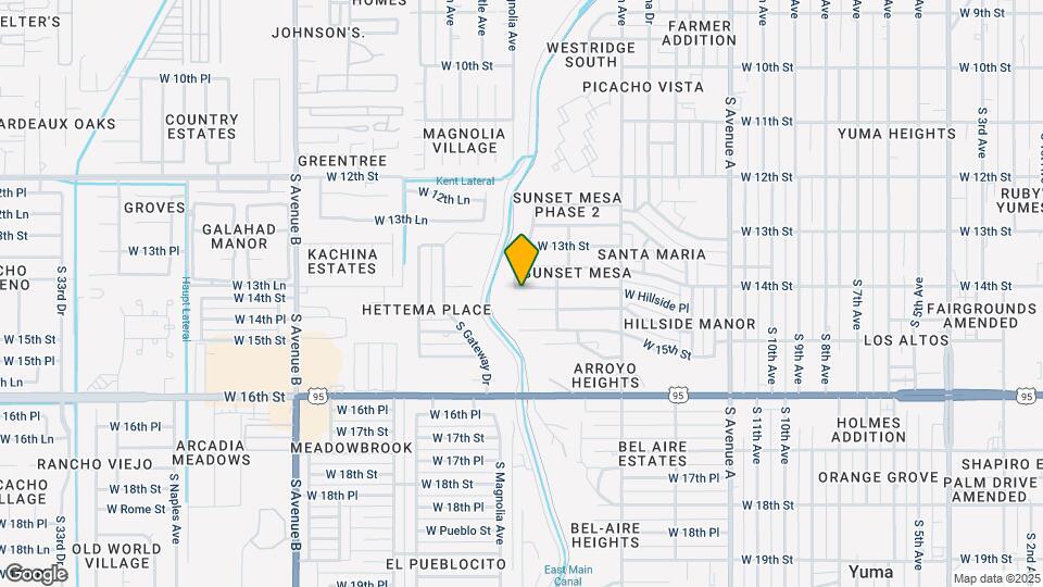 1641 W Hillside Pl Map and Location Details