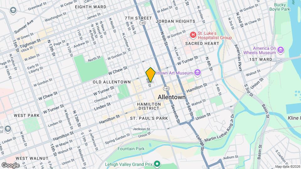 115 N Eighth St Map and Location Details