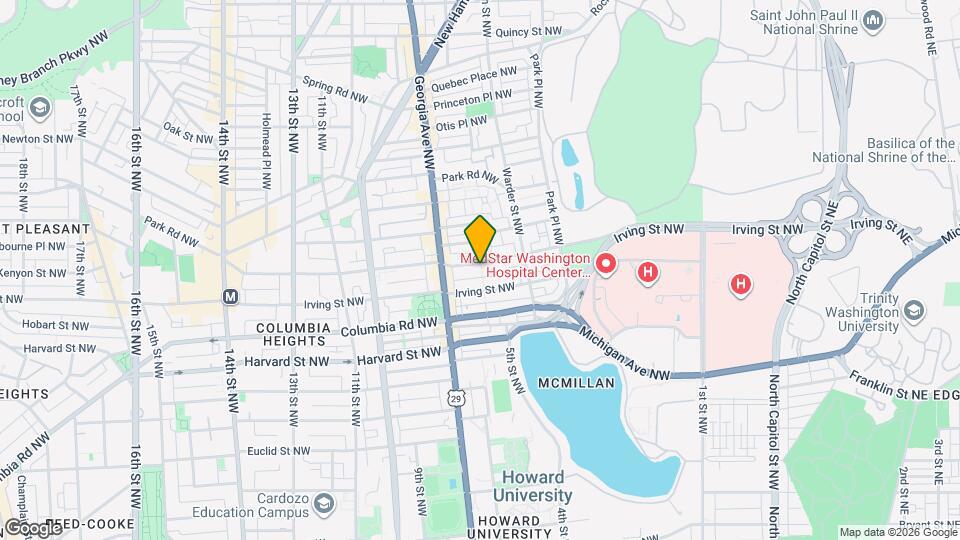 616 Kenyon St NW Mapa y Detalles de la Ubicación