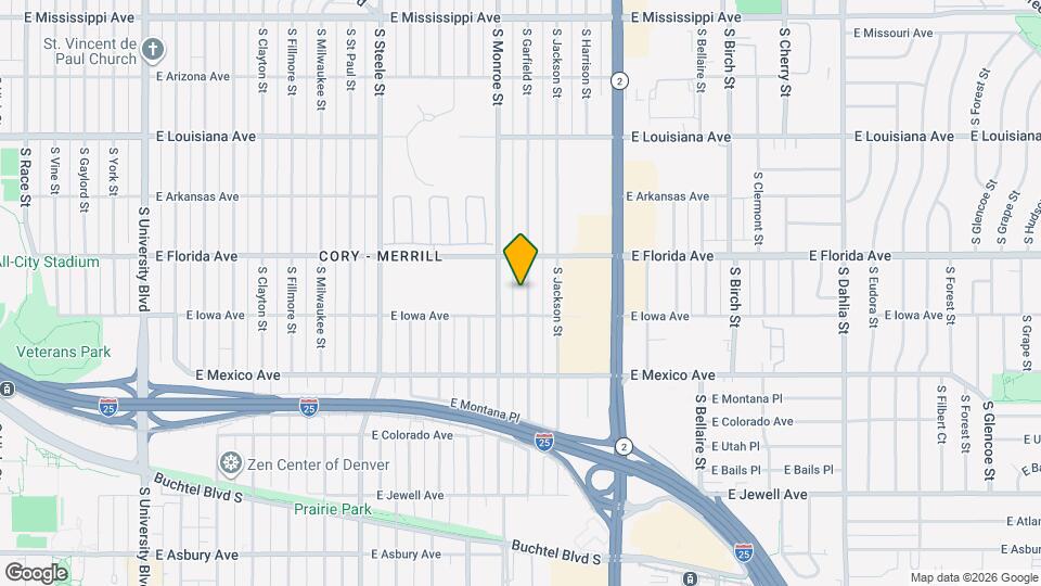 1565 S Garfield St Map and Location Details