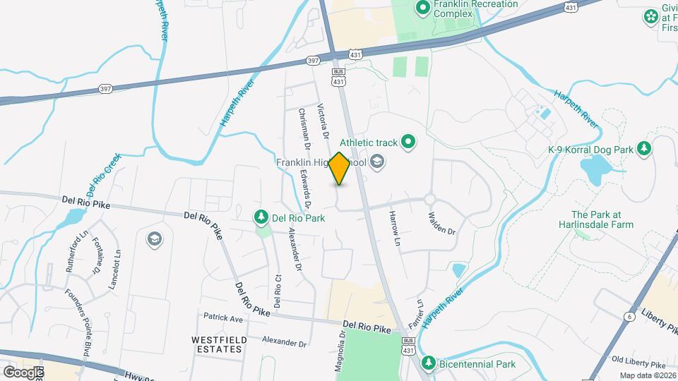 404 Granville Rd Map and Location Details