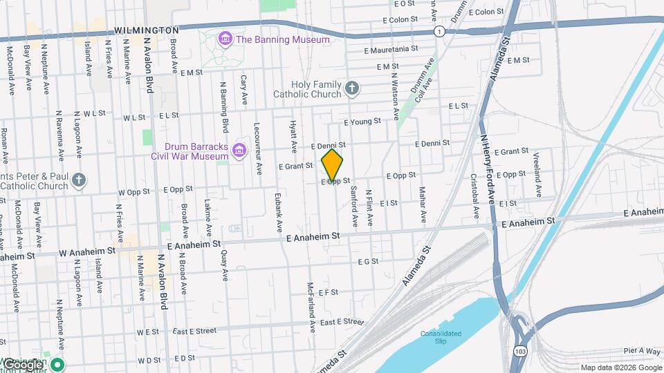 947 Dominguez Ave, Unit 1/2 Map and Location Details