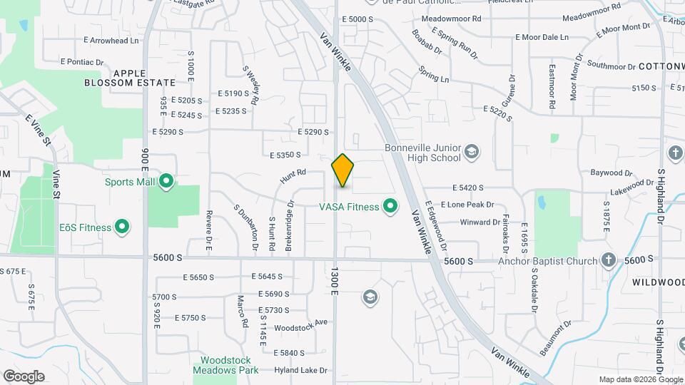 5441 S 1300 E Map and Location Details