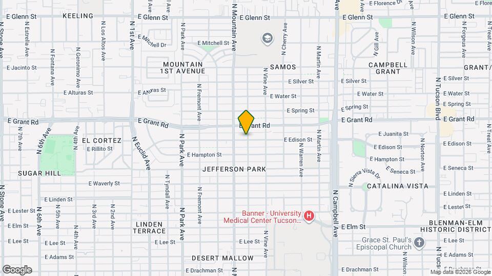 1387 E Edison St, Unit #2 8 Bed 7 bath Mapa y Detalles de la Ubicación