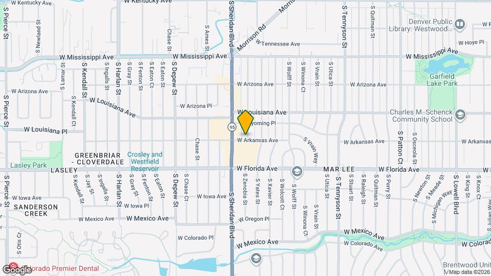 1383 S Zenobia St Map and Location Details