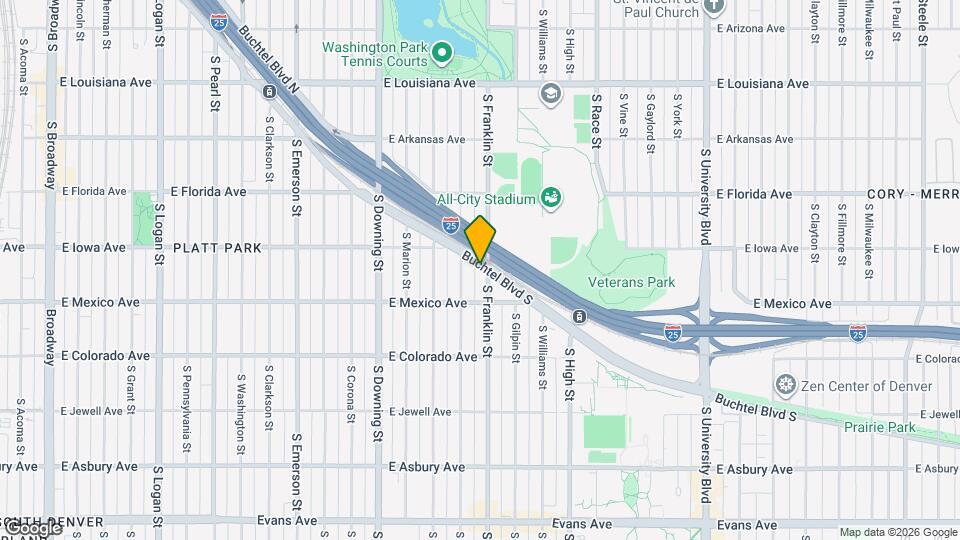 1601 S Franklin St Map and Location Details