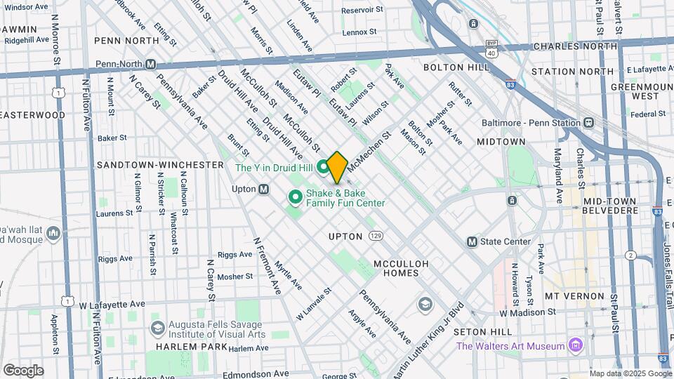 1527 Druid Hill Ave Map and Location Details