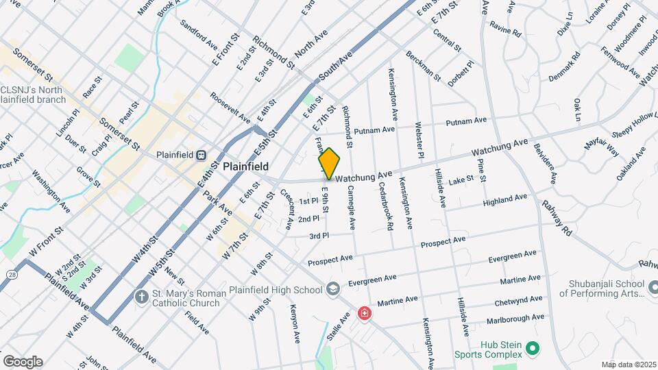 900 Watchung Ave Map and Location Details