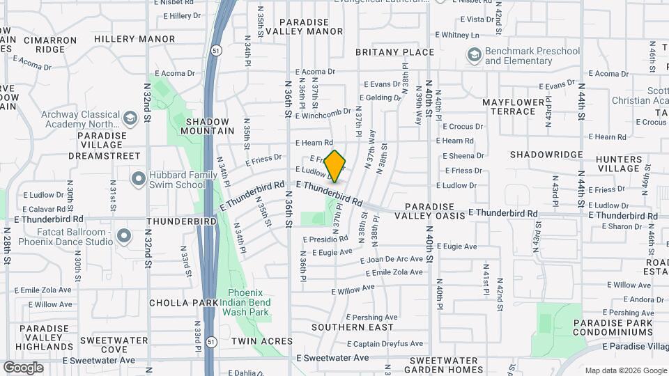3702 E Thunderbird Rd Map and Location Details