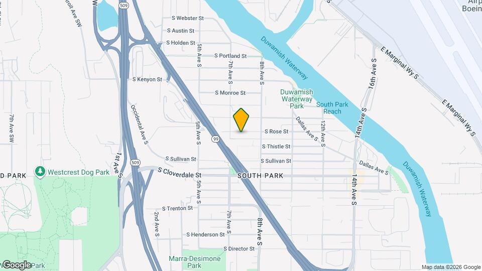 721 S Rose St, Unit Main Floor Room #1 Map and Location Details