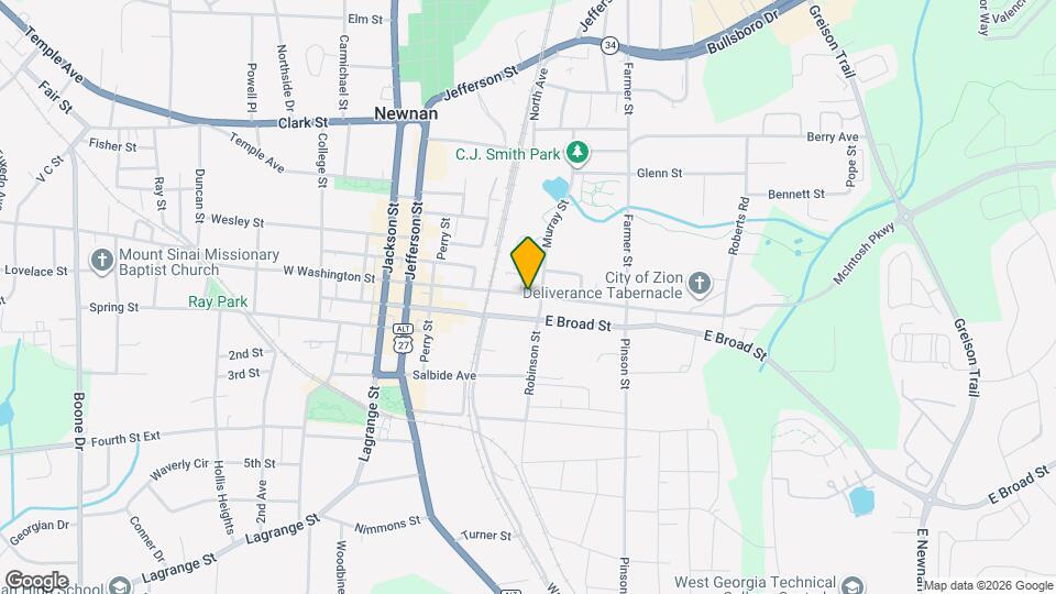 Newnan Lofts Map and Location Details