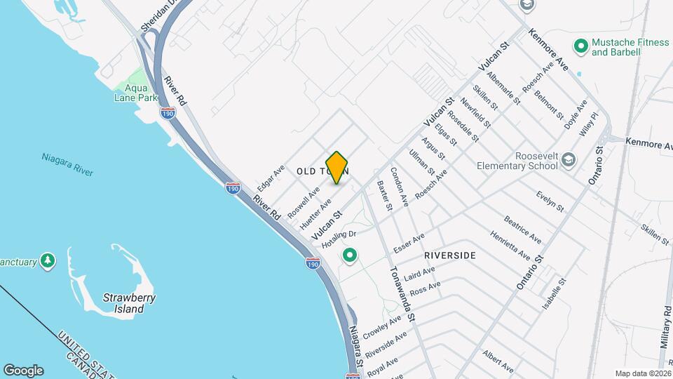 96 Huetter Ave, Unit 1 bedroom upper apartment Map and Location Details
