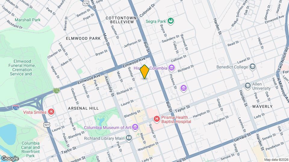 1327 Richland St Map and Location Details