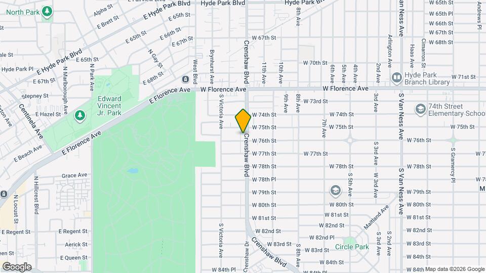 7521 S Crenshaw Blvd, Unit 7525-4 Map and Location Details
