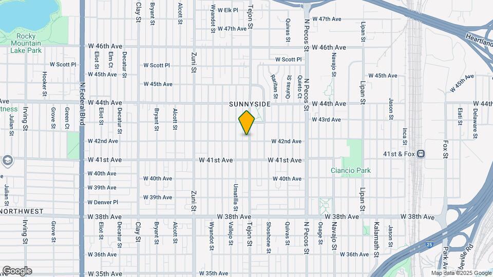 4205 Tejon St Map and Location Details