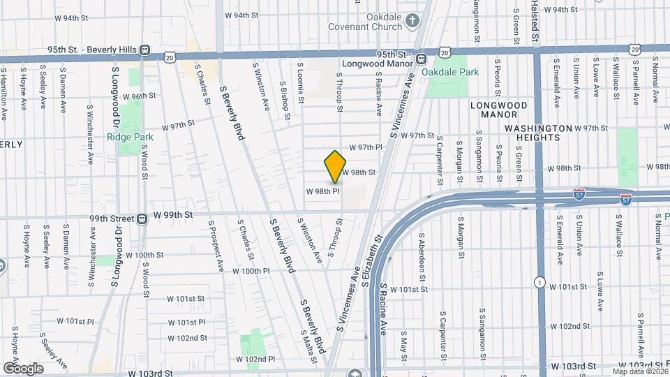 1302 W 98th Pl Mapa y Detalles de la Ubicación