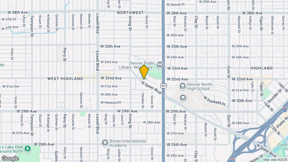 3156 Speer Blvd Map and Location Details