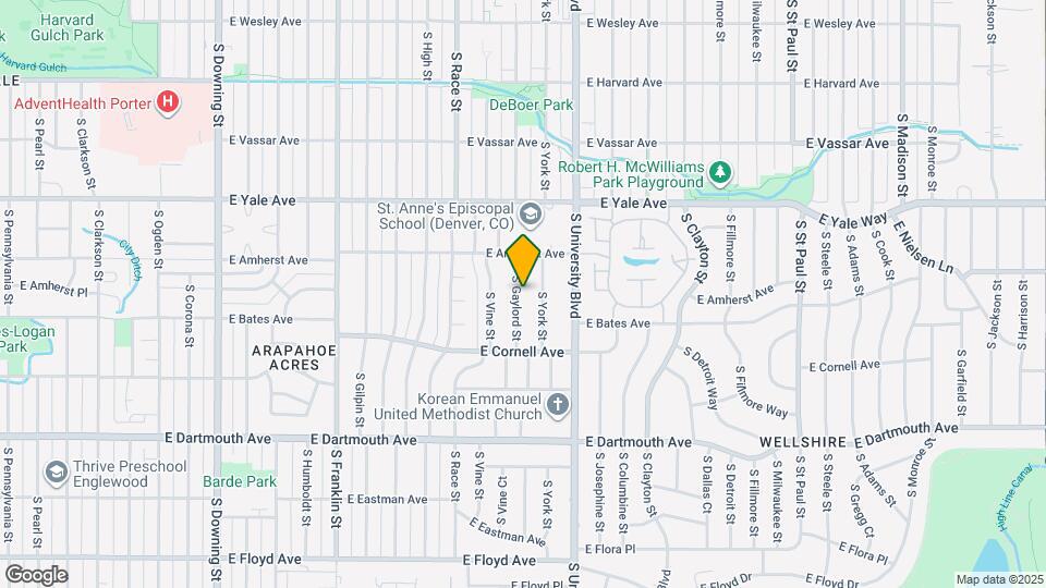 2870 S Gaylord St Map and Location Details