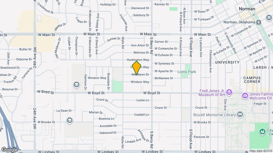 1216 Westlawn Dr Map and Location Details