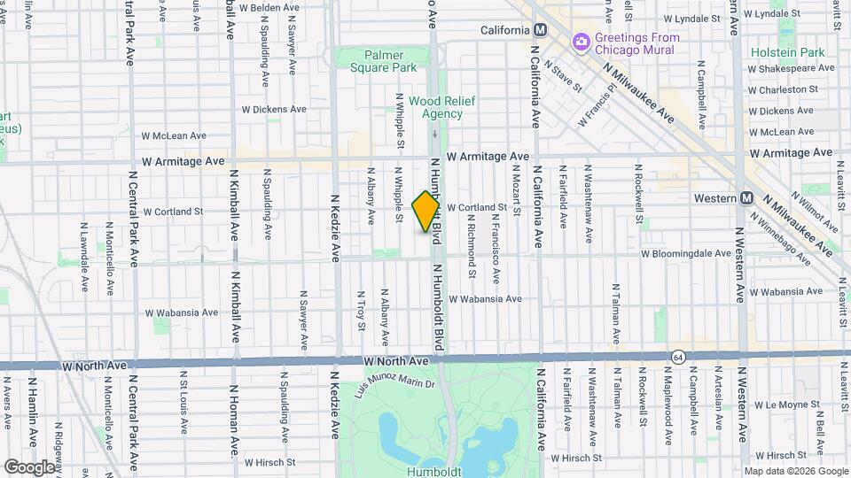 1822 N Humboldt Blvd, Unit J01P Mapa y Detalles de la Ubicación