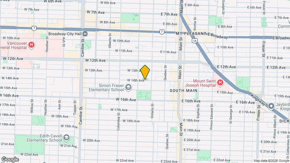 32 W 14th Ave Map and Location Details