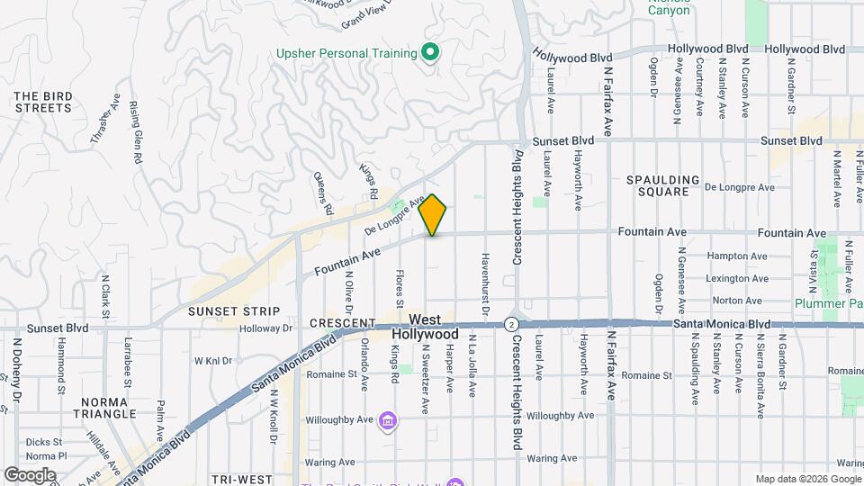 1276 N Sweetzer Ave Mapa y Detalles de la Ubicación