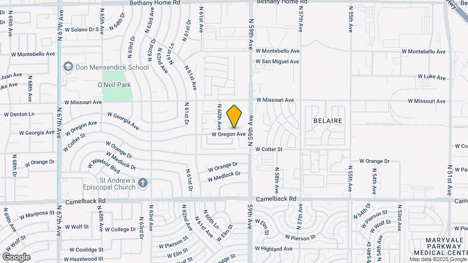 5960 W Oregon Ave Map and Location Details