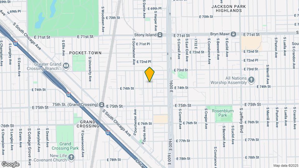 7344 S Blackstone Ave Map and Location Details