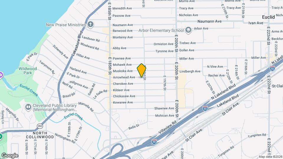 19202 Arrowhead Ave Map and Location Details