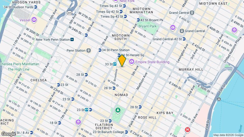 36 W 32nd St, Unit 2 Map and Location Details