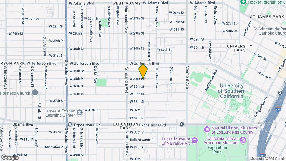 1314 W 35th Pl- Housing near USC Mapa y Detalles de la Ubicación