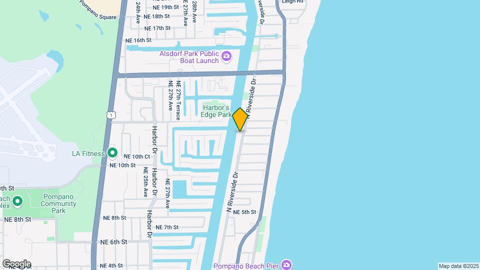 821 N Riverside Dr Map and Location Details