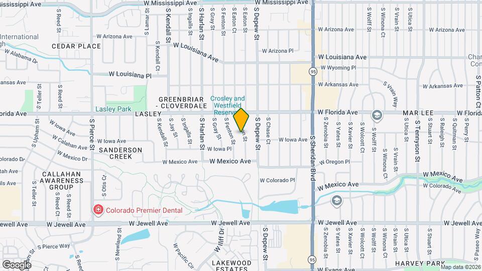 1573 S Eaton St, Unit 1 Map and Location Details