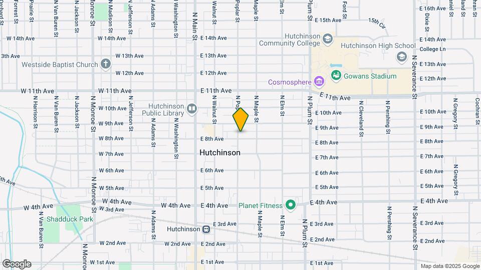 800 N Poplar St Map and Location Details