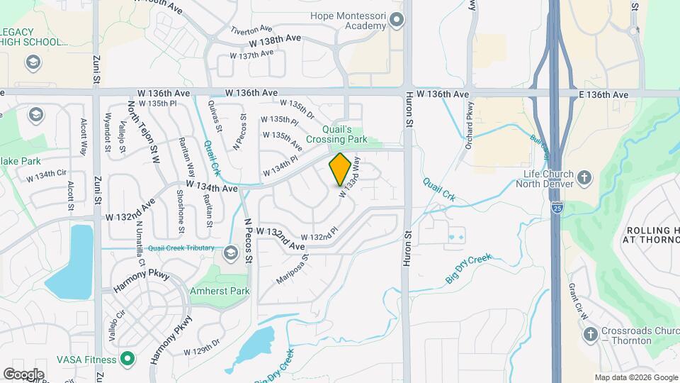 1167 W 133rd Way Map and Location Details