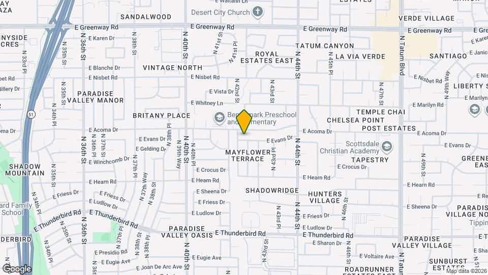 4210 E Evans Dr, Unit 13-E Map and Location Details