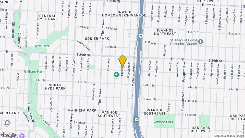 1700 E 40th St Map and Location Details