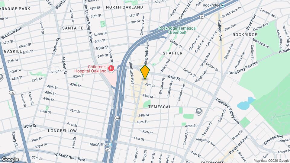 4920 Telegraph Ave Mapa y Detalles de la Ubicación